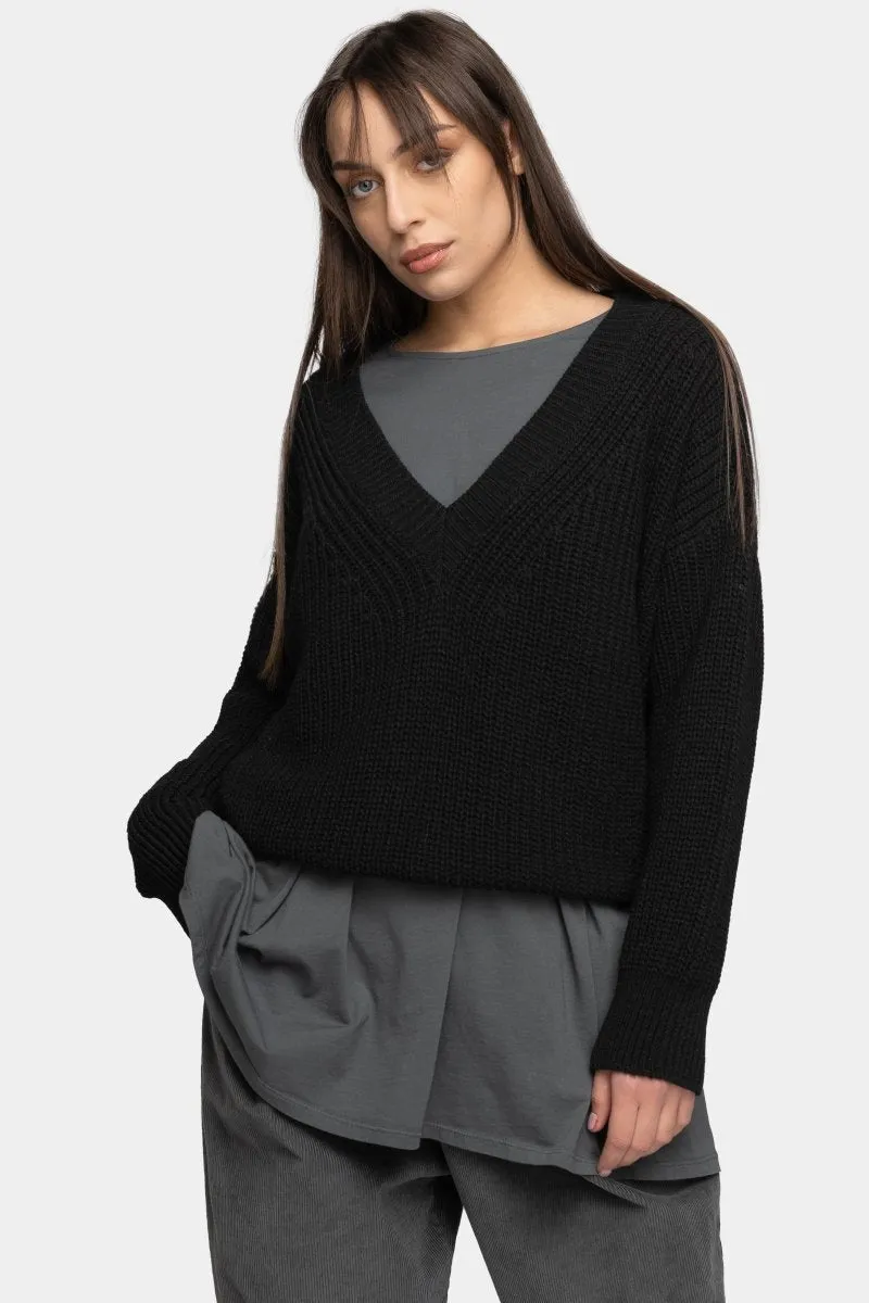 V Neck Knitted Sweater