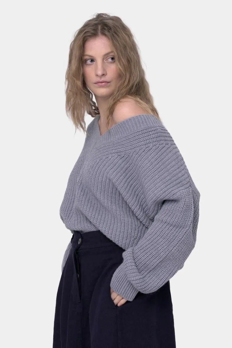 V Neck Knitted Sweater