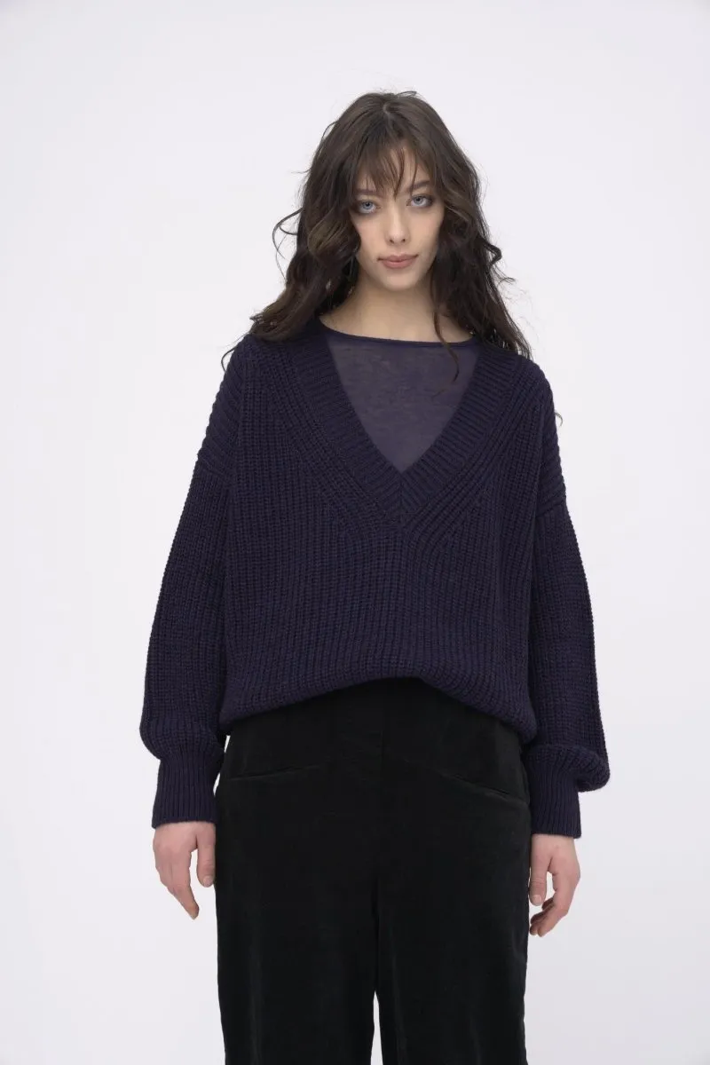 V Neck Knitted Sweater