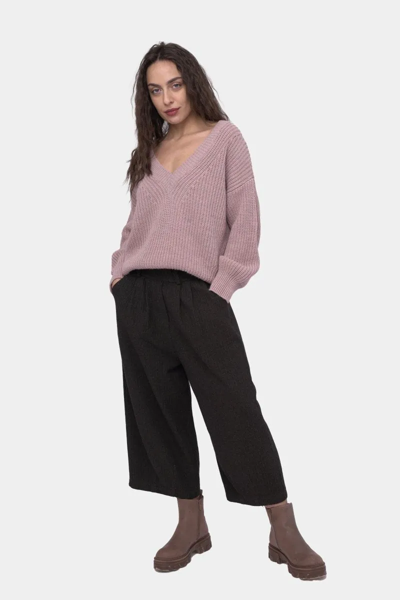 V Neck Knitted Sweater