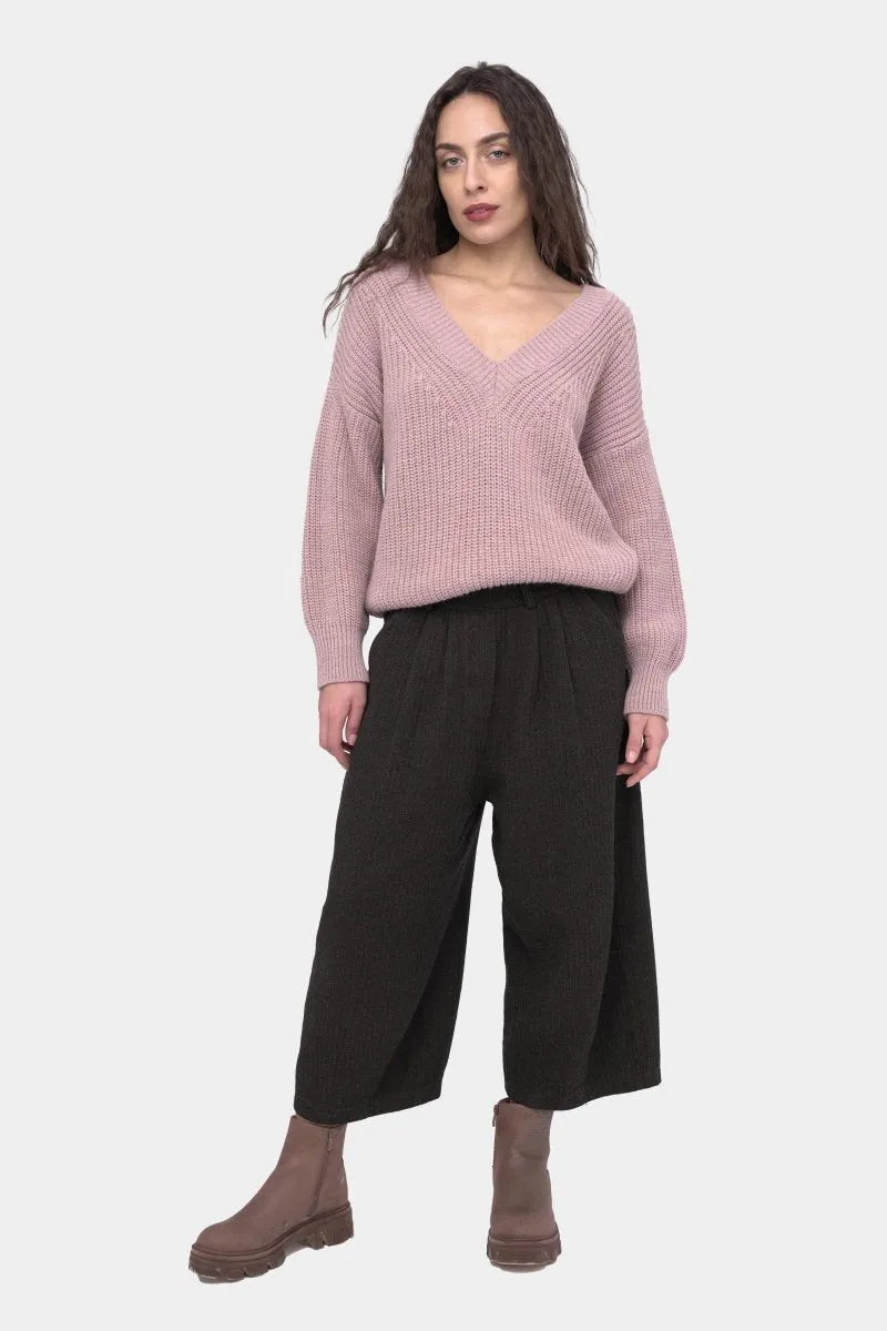 V Neck Knitted Sweater