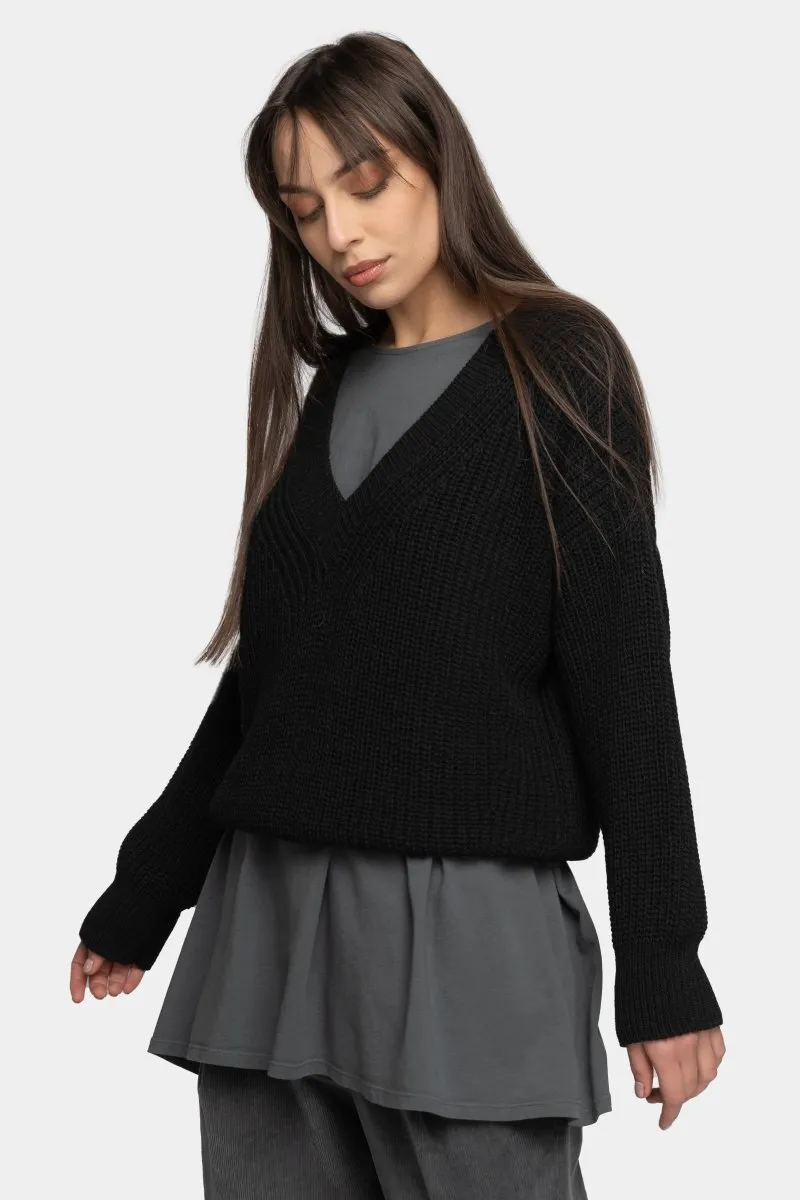V Neck Knitted Sweater