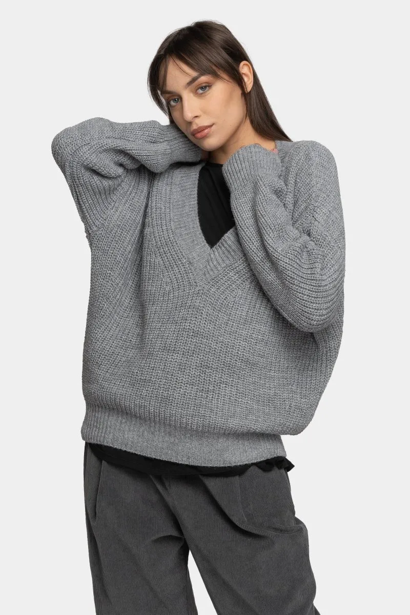 V Neck Knitted Sweater