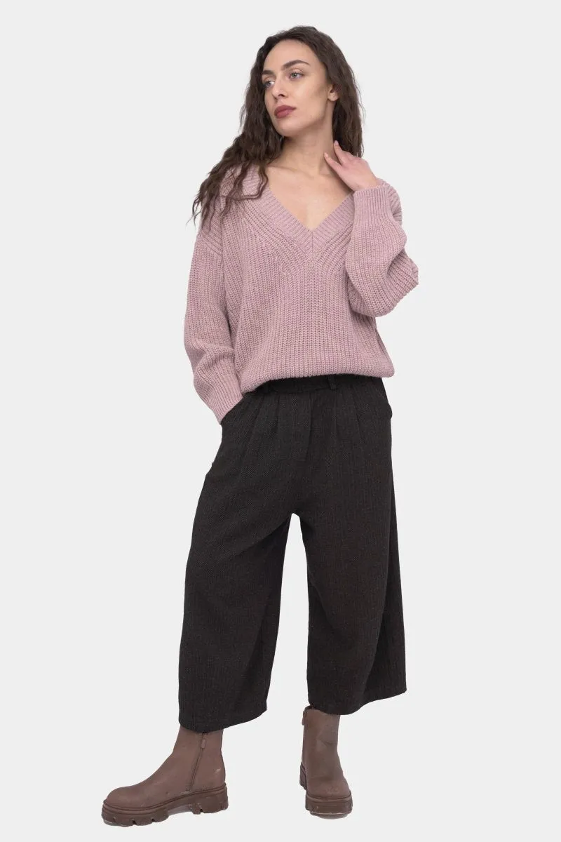 V Neck Knitted Sweater