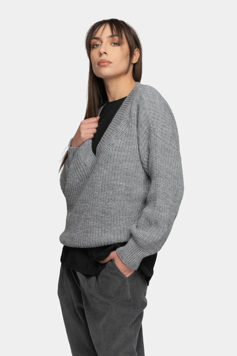 V Neck Knitted Sweater