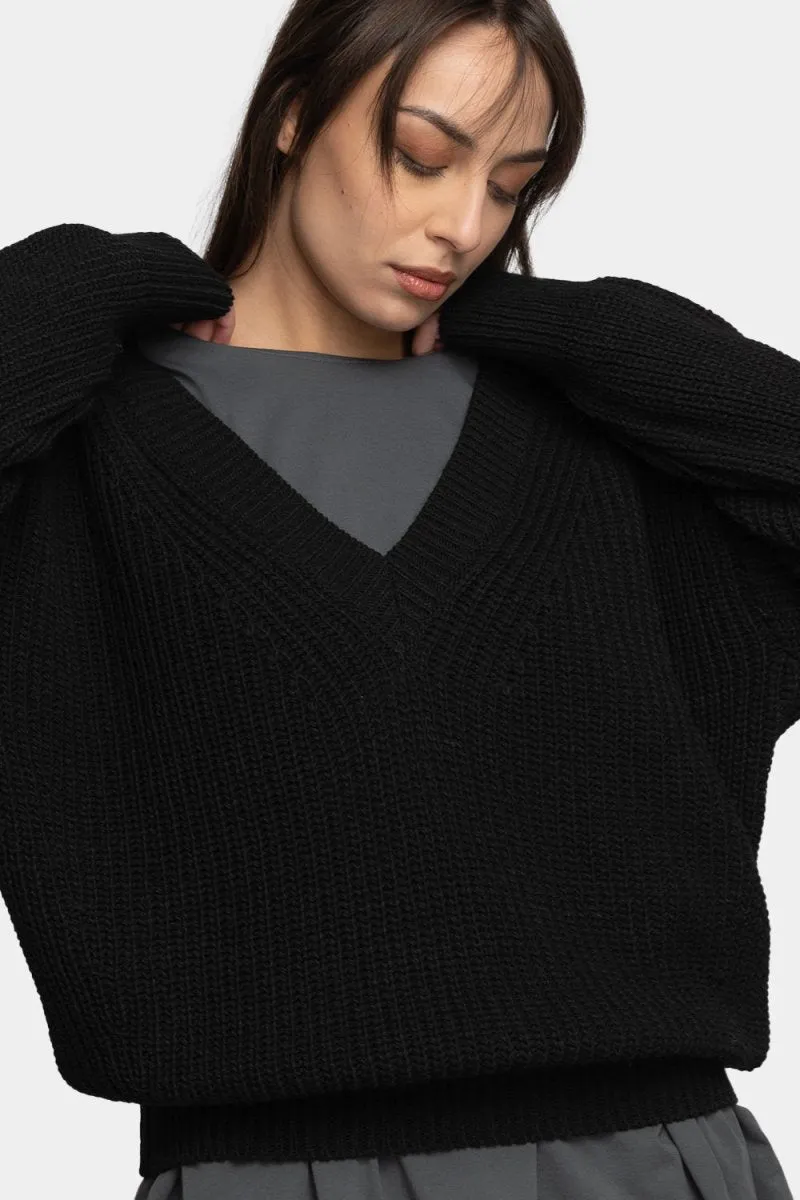 V Neck Knitted Sweater