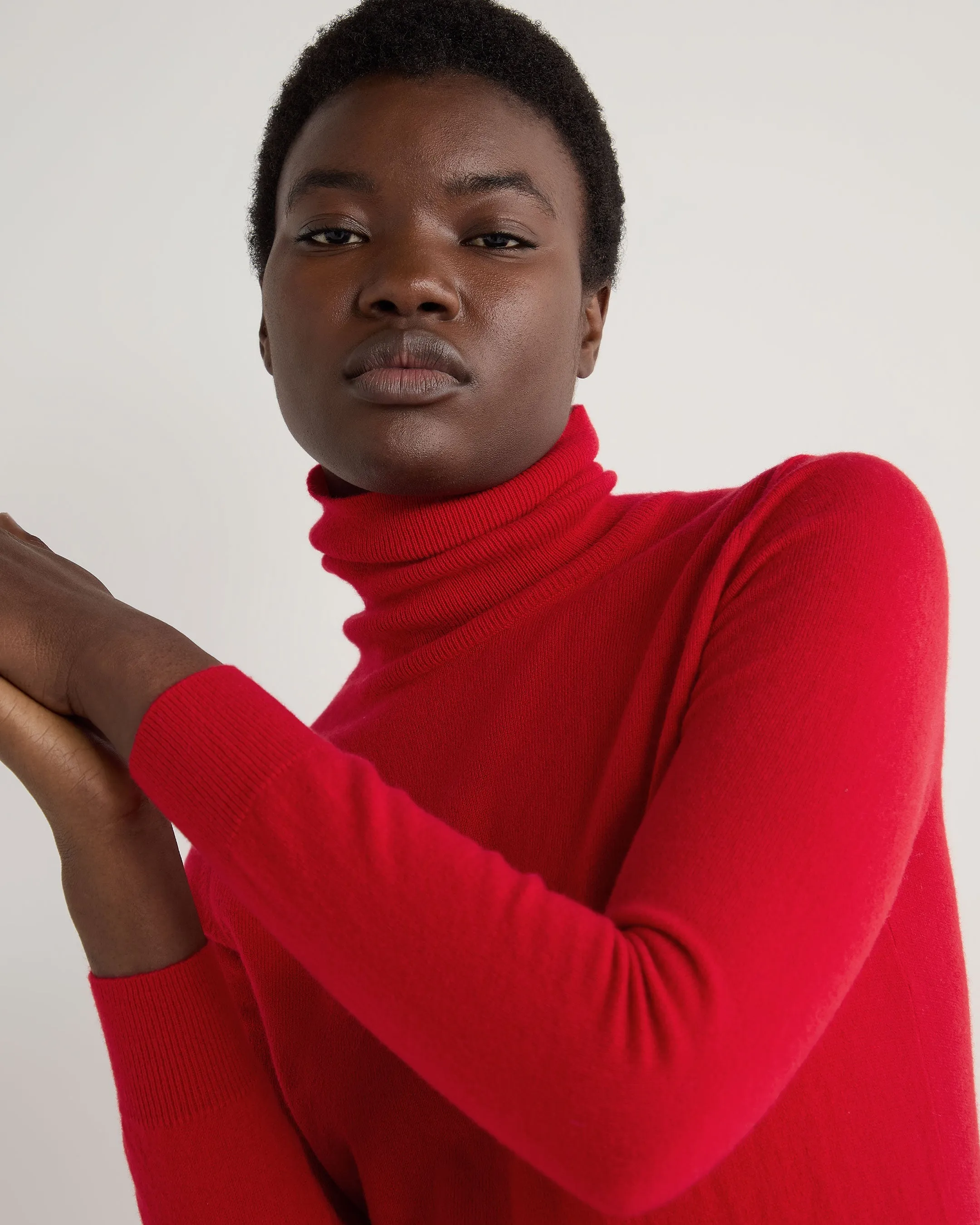 Women's Luna Turtle Neck Cashmere Sweater Riding Red
