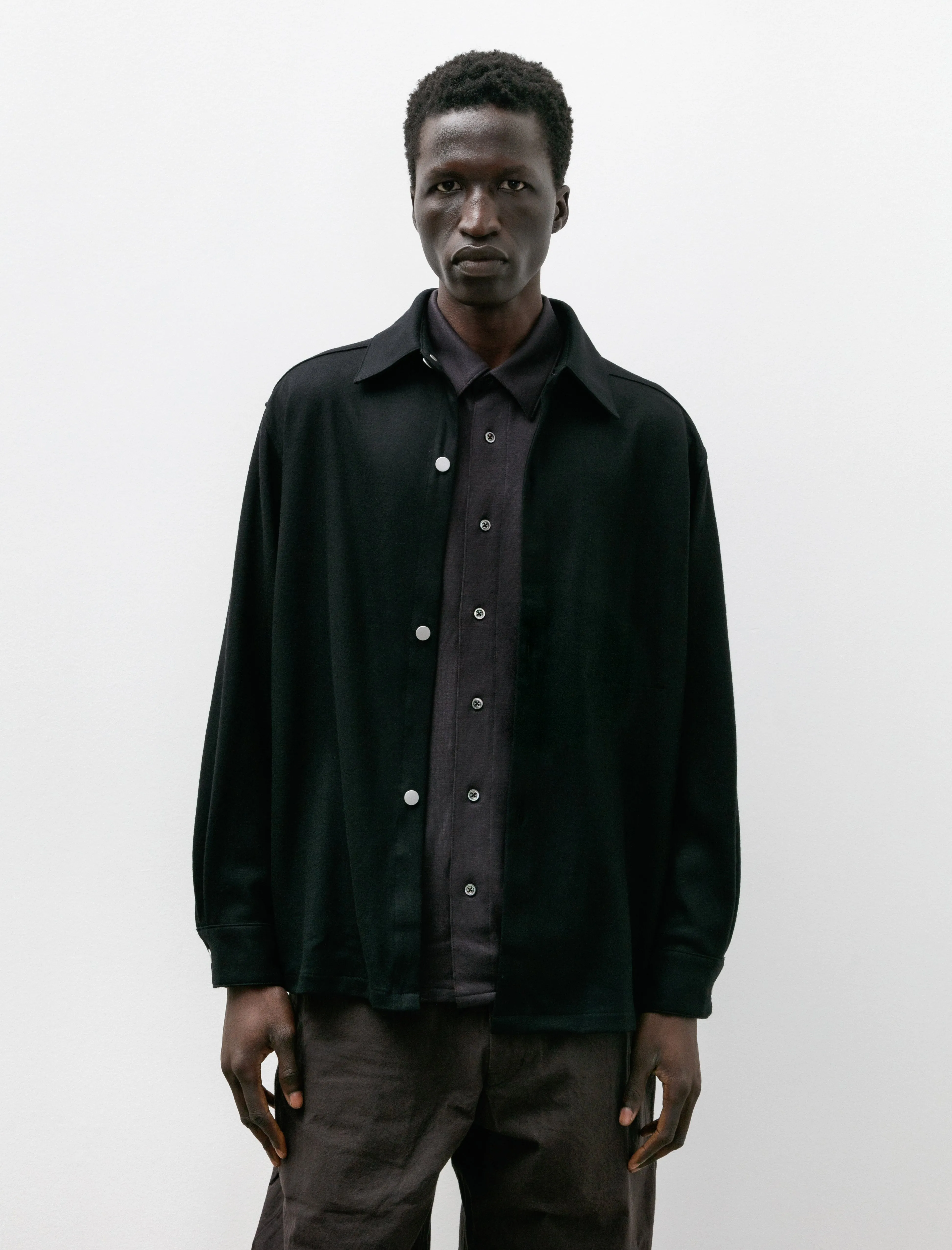 Wool Over Shirt Black