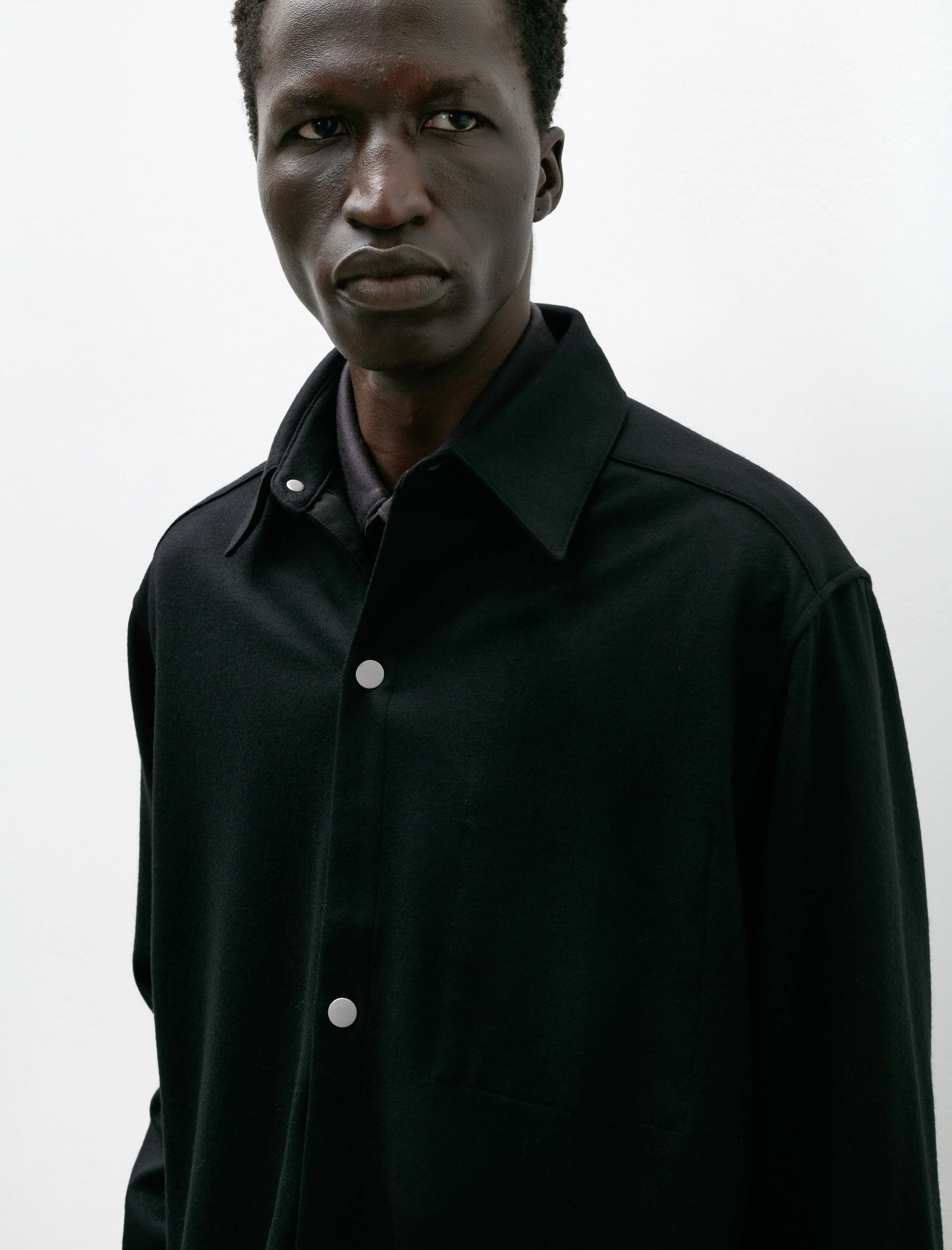 Wool Over Shirt Black